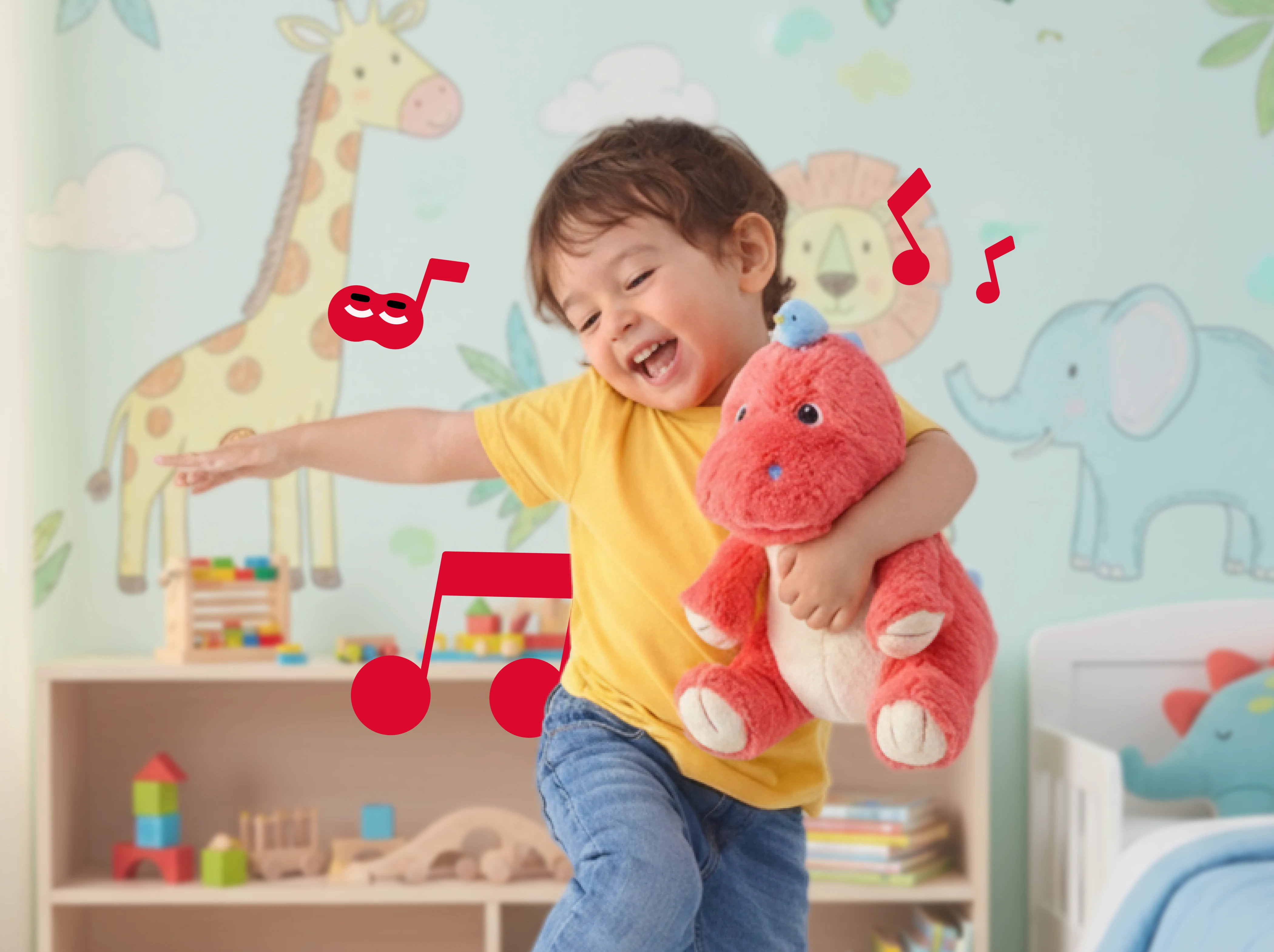 Child dancing with Cati to songs
